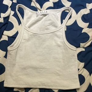 STELLA LAGUNA BEACH WHITE CROPPED TANK